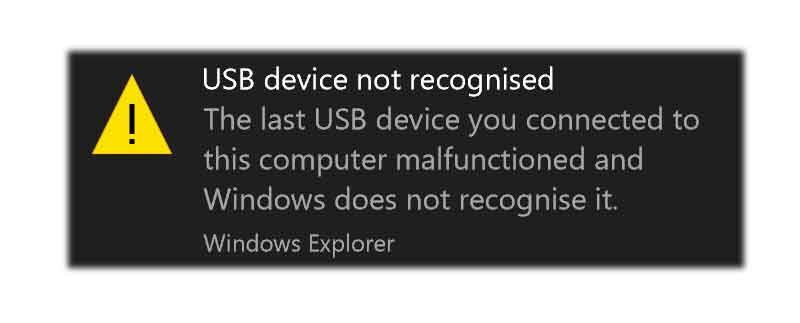 USB Device Not Recognized – Solved